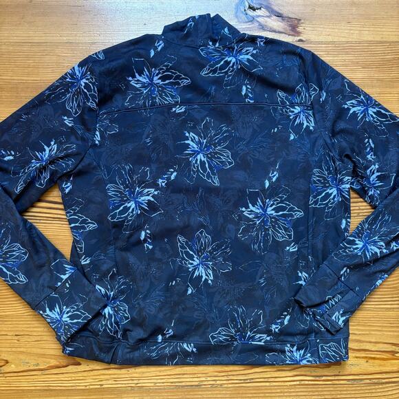 Columbia blue floral long sleeve high neck thermal shirt SIZE XL - Picture 4 of 4